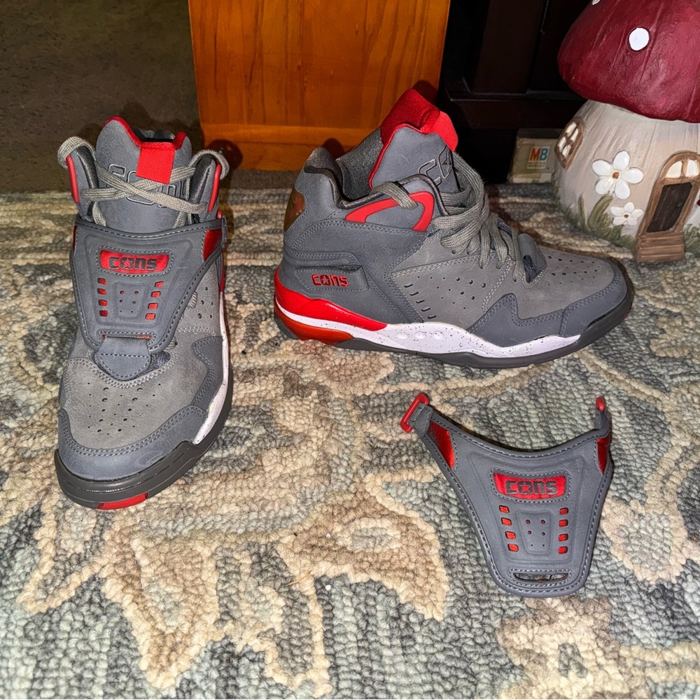 Converse mens High-Top Sneakers - Gray and Red (Brand New) - Picture 5 of 10